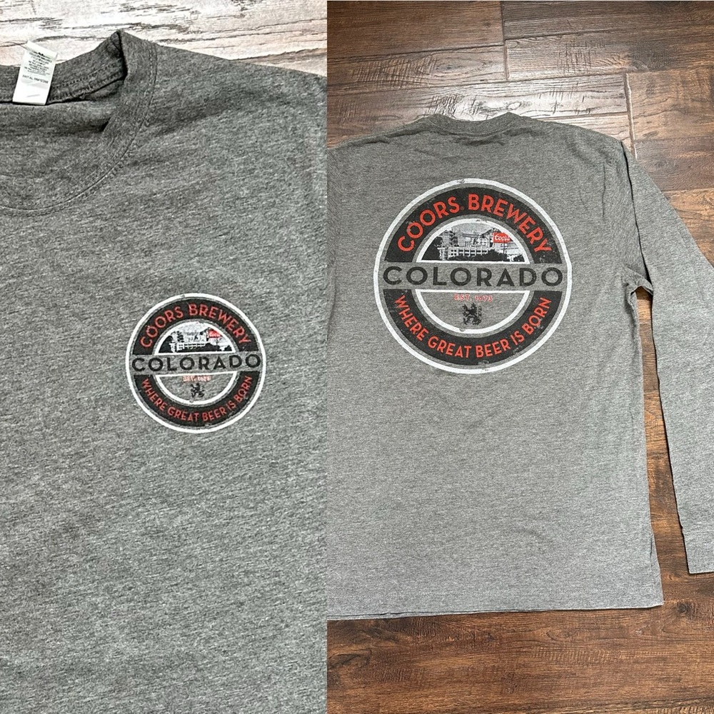 Coors Brewery Gray Long Sleeve Shirt size medium NWT Golden Colorado